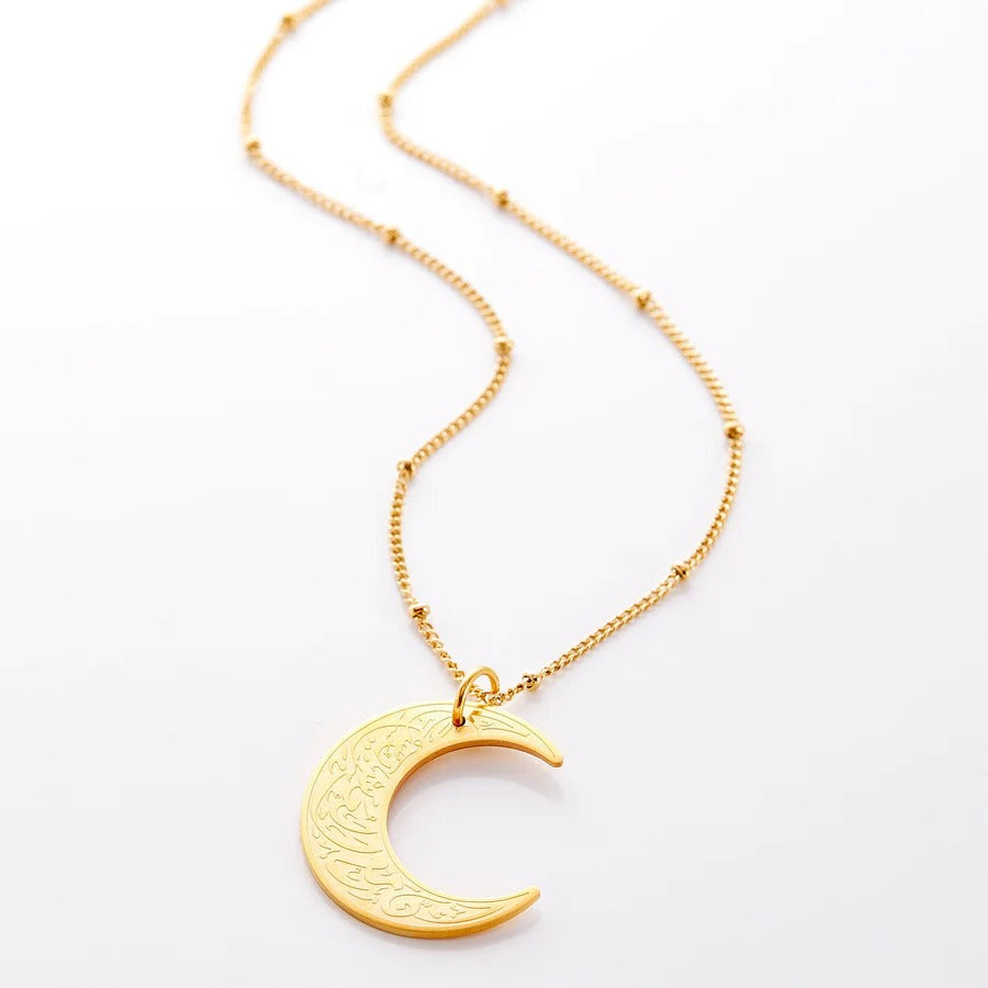 COLLIER CROISSANT DE LUNE "Avec l'adversité vient la facilité" | Femme